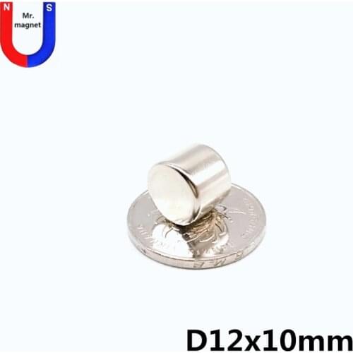 100pcs 12x10 neodymium magnet 12mm x 10mm super strong N52 permanent magnets NdFeB magnetic material 12*10 magnet cylinder disc