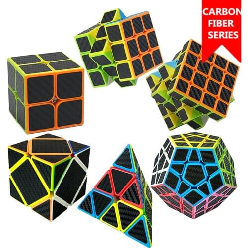 Non-toxic Carbon Fiber Sticker Magic Cube 2x2x2 3x3x3 4x4x4 5x5x5 Cubo Magico Puzzle Toy for Children Kids Early Education Gift