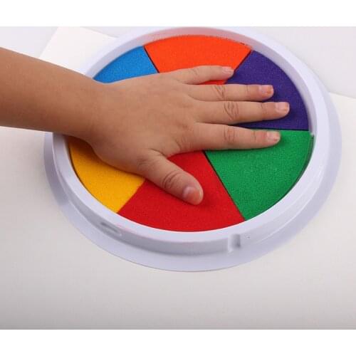 New DIY Kids Finger Painting Drawing Toys Baby Funny Graffiti Multicolor Stamps Inkpad Scrapbooking Vintage Crafts Toy Wholesale