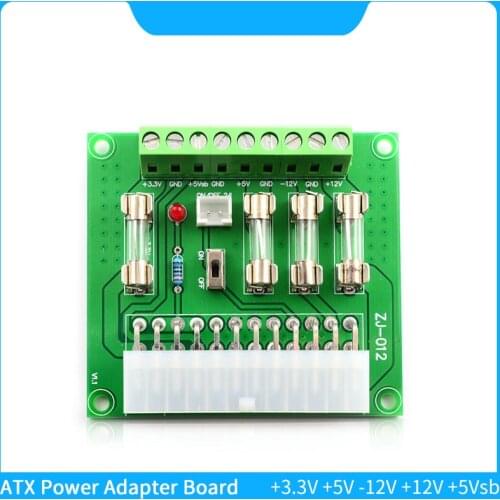 ATX Power Adapter Board 24Pin/20Pin PC Desktop ATX Power Modules +3.3V +5V -12V +12V +5Vsb Power Supply Output Terminal