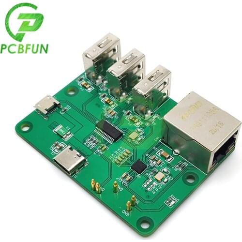 For Raspberry Pi Zero Network HUB Expansion Board USB to Ethernet HUB Hub USB2.0 10/100Mbps Ethernet Port Self-recovery Fuse Pro