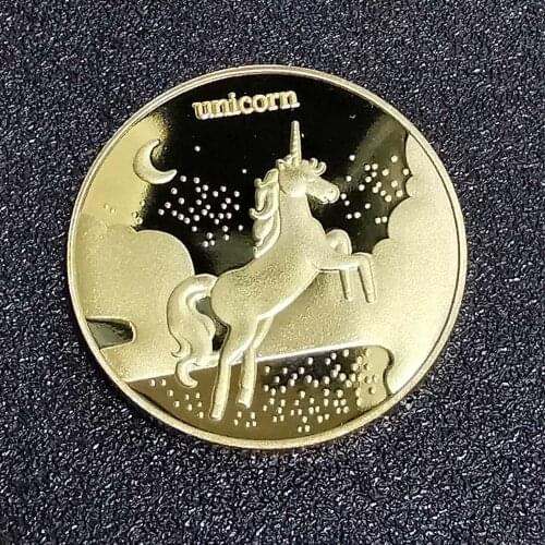 Tooth Fairy Gold Plated 30*3mm Commemorative Coins Unicorn Creative Kids Tooth Change Gifts