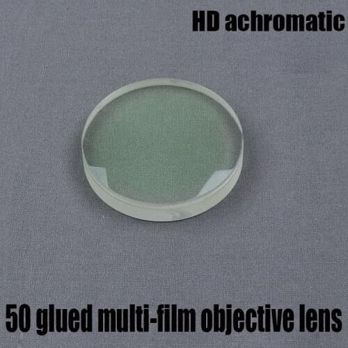 Astronomical Telescope DIY Accessories Refraction Objective Lens HD Achromatic Diameter 50 Focal Length 182 Glued Green Film