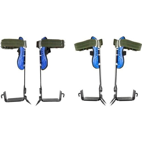 2 Gears Tree Climbing Spike Set Safety Belt Adjustable Lanyard Rope Rescue Belt Stainess Steel Safety Belt Camping Accessories