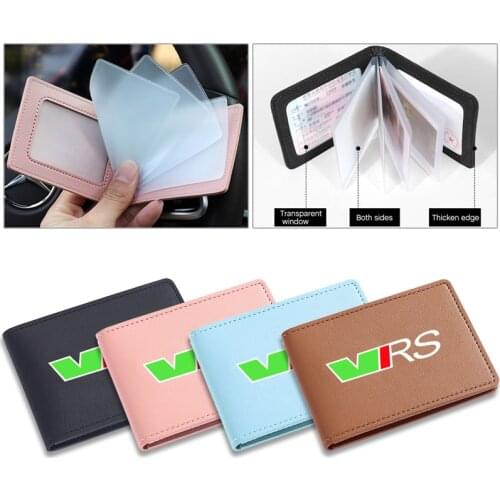 Super Slim Wallet PU Leather Mini Credit Card Wallet Driving License Card Holders Wallet for Skoda Octavia Fabia Rapid Kodiaq