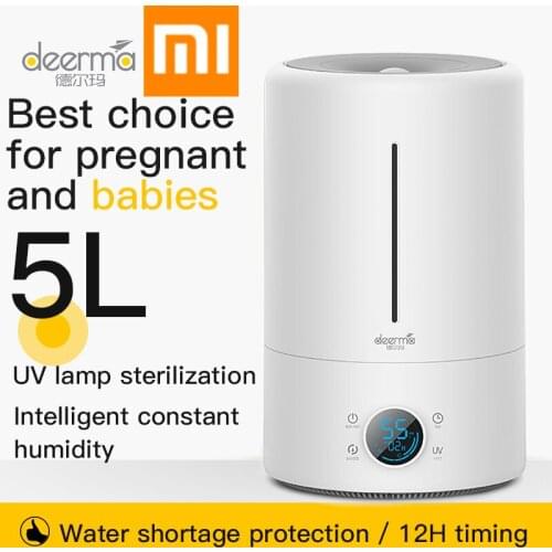 Newest Xiaomi Deerma 5L Air Humidifier Touch Version Smart Constant humidity UV LED 12H Timing Quiet Air Purifying for Air