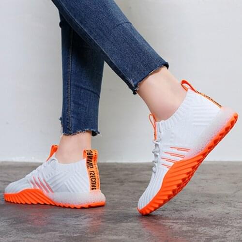 2020 Platform Sock Women Black Orange Green White Sneakers Chunky Shoes Trainers Casual Mesh Tennis Feminino AA-362