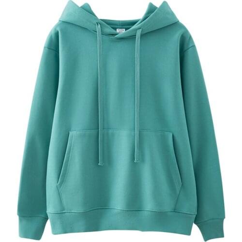 2021 New Spring Long Sleeve Women Hoodies Hooded Pure Color Casual Tops For Women Hoodies