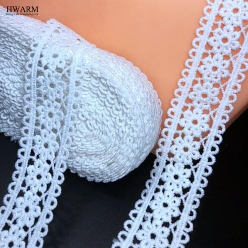 20yard 2.5cm High Quality lace fabric ribbon sewing trim wedding dress accessories DIY women skirt decoration hollow out lace