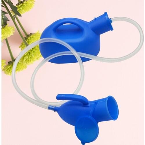 2000ml Elderly Portable Outdoor Travel Pee Toilet Tools Urinal Container With Lid Car Use Urine Bottle Urinal Funnel for Men(Blu