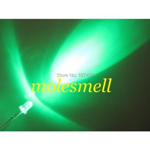 5000pcs 3mm Ultra Bright Green LED 3mm water clear green led 3mm round green led lamp light