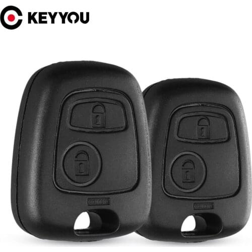 KEYYOU Free Shipping No Blade Remote Car Key Fob Case Cover For Peugeot 107 206 207 306 307 406 407 Without Blade 2 Buttons