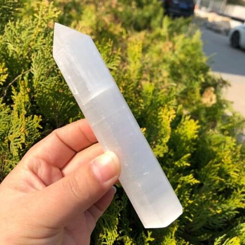 Hot Sale Natural Selenite Point Healing Crystal Stone Quartz Tower For Decoration
