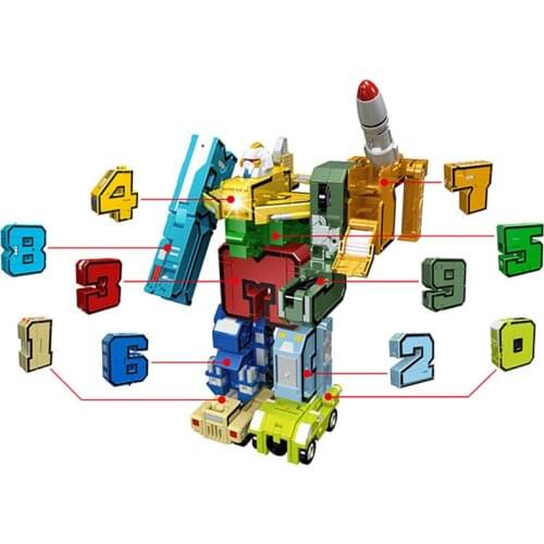 GUDI 10 in 1 Creative Assembling Educational Action Figures Transformation Deformation Robot Plane Car Blocks Toys