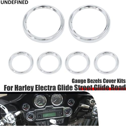 Motorcycle Speedometer Trim Ring Chrome Gauge Bezels Cover Kits For Harley Touring Road Glide Electra Street Glide Tri 1996-2013