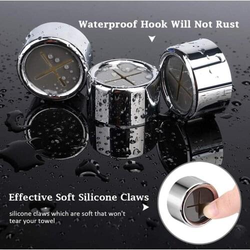 3 Pieces Premium Adhesive Round Towel Holder Punch-free Mount Hook Tea Towel Holder for Bathroom, Kitchen and Home