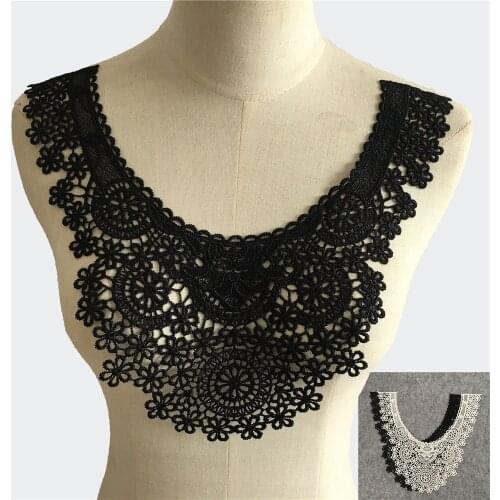 Lace fabric Embroidery application Laces collar DIY lace and ornaments for Sewing trim Crafts supplies Wedding Dress Accessories