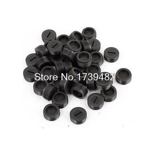 18 Pcs 10mm Dia Male Threaded Black Plastic Motor Carbon Brush Holder Cap Cover
