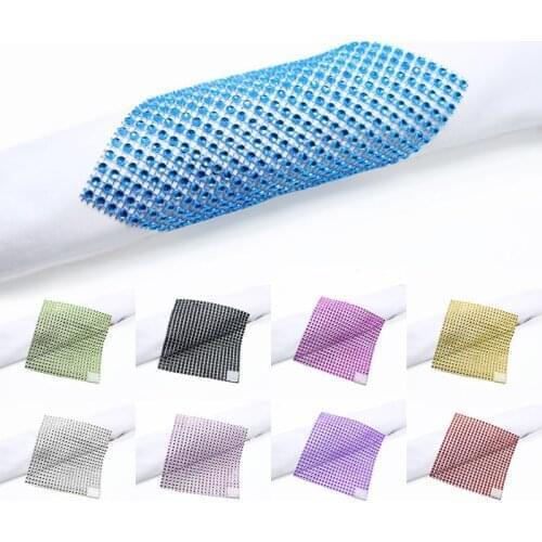 5PC Diamond Square Napkin Ring Dining Buckle Wedding Wedding Table And Chair Buckle Hotel Tableware