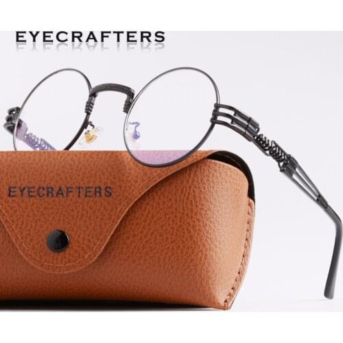 Fashion John Lennon Round Steampunk Sunglasses Men Women Clear Lens Metal Frame Retro Vintage Coating Mirrored Eyewear Eyeglass