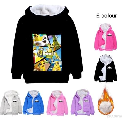 Fortnites Boys Fashion Hoodies Children Sweatshirts Girls Full Zipper Warm Coats Teenager Hoody Clothing