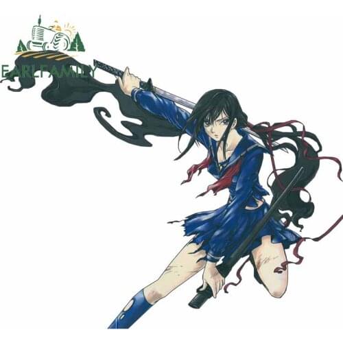 EARLFAMILY 13cm x 10.6cm for Kisaragi Saya Blood-C Waterproof Decal Anime Occlusion Scratch Custom Printing Window Car Sticker