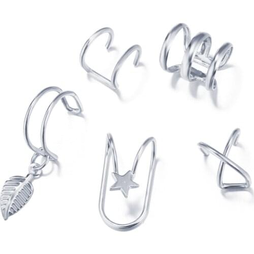 2020 New Fashion Gold Multi-layer Cross Clip Metal U-shaped Earring Clip Shows Womens Beauty