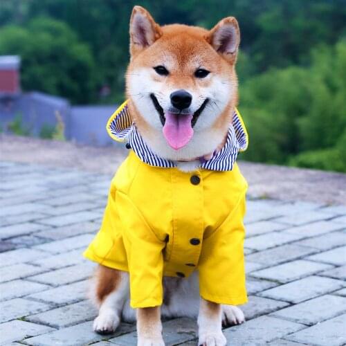 Large Dog Clothes Ropa Para Perro Ubranka Dla Psa Jacket Pet Coat Bulldog Pug Abrigo De Clothing Retro Waterproof Raincoat