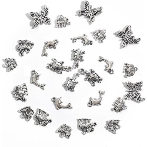 Wholesale 10-30 pcs/pack Animal Charms Plating Ancient Alloy Pendant DIY Jewelry Findings