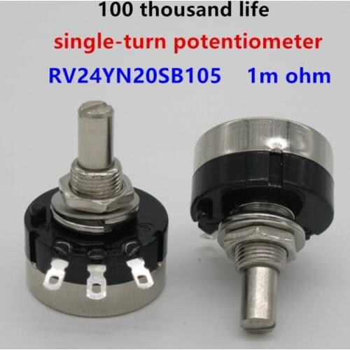 2pcs RV24YN20S B105 1M ohm Carbon film potentiometer single-turn potentiometer