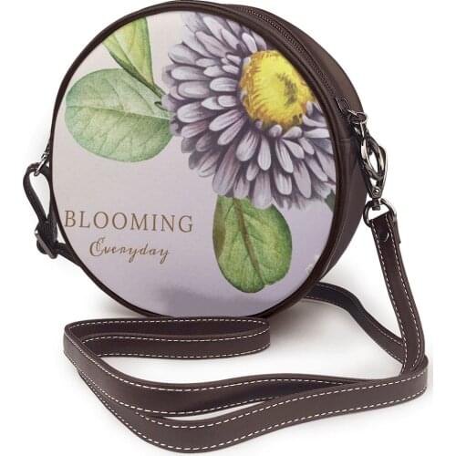 Flowers Leaves With Blooming Everyday Bag Round Shoulder Bag Small Women Fashion Summer Messenger Crossbody Bags
