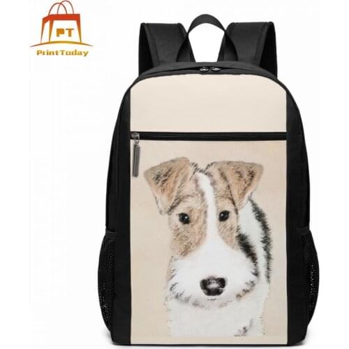 Wire Fox Terrier Backpack Wire Fox Terrier Backpacks High quality Teenage Bag Men - Women Multi Pocket Bags