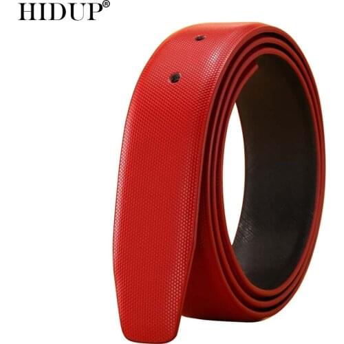 HIDUP Mens Quality Cow Genuine Leather Belt Pin&Slide Style Soft Belts Strip Only 3.3cm Wide Without Buckle 2021 NWJ105