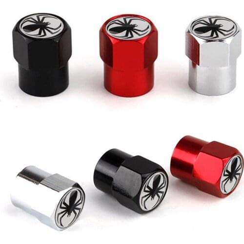 Car Tire Air Valve Caps Decoration Spider Emblem Protector Wheel Tyre Rim Stem Cover For Abarth 500 595 Accessories Auto Styling