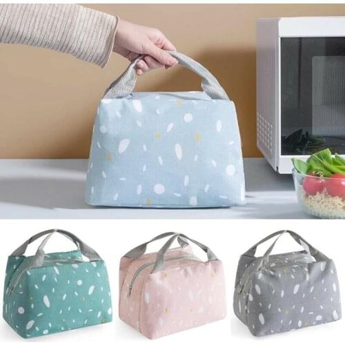 Hiking Camping Cute Simple Oxford Cloth Thermal Cooler Lunch Box Picnic Bags Storage Insulated Lunch Bag for Women Men Kids