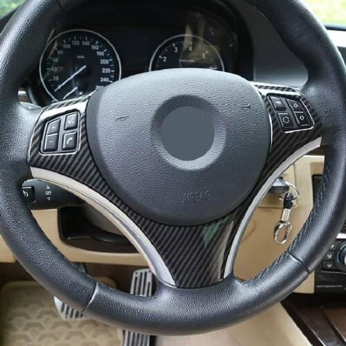 Carbon Fiber Style ABS For BMW E90 3 Series 2005-2012 Car Steering Wheel Decoration Frame Trim For BMW E87 1 Series 2004-2011