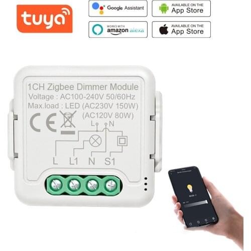 Tuya Zigbee3.0 Smart Light Switch Dimmer Module Wireless 1/2 Way Control ZigBee 3.0 Gateway For Alexa Google Home Smart Life APP