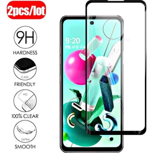 2Pcs Protective Tempered Glass on For LG Q92 5G 6.67" Full Cover Screen Protector Glass Film