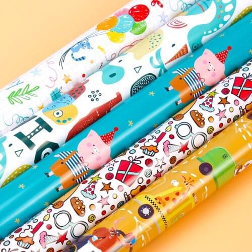1pc/sell Cartoon Animal Birthday Gift Wrapping Paper 50x70cm Size Scrapbooking School Suppliers Gift Stationery Letter Paper