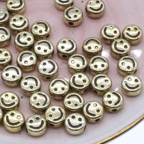 100pcs 4x7mm Smile Acrylic Beads DIY Bracelets Necklaces Earrings Jewelry Making