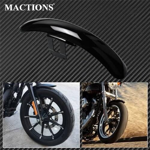 1x Motorcycle Front Fender Fairing Mudguard Wheel Cover ABS Plastic Gloss Black For Harley Sportster XL883 2004-2014 2015 2016