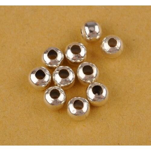 2-10mm Silver Plated Metal Round Beads Smooth Ball Loose Spacer Beads For Jewelry Making DIY Bracelet Charms Jewelry Accessories