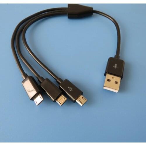 25CM 3ft 3 in 1 Micro USB cable Power 3 Micro android USB Devices At Once