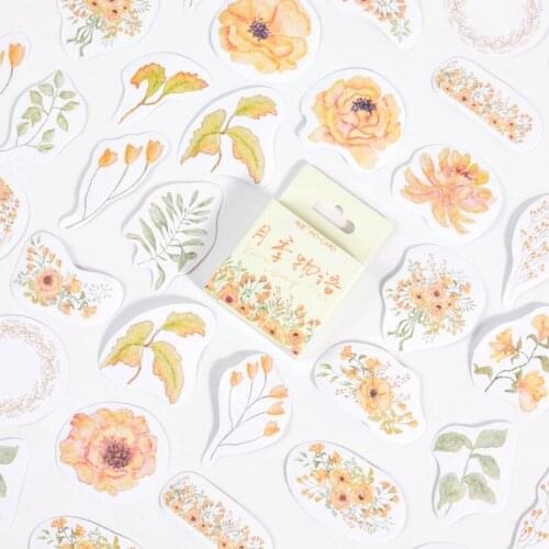 46 pcs/set Whisper of Chinese Rose Flowers Paper Stickers Scrapbooking Diy Bullet Journal Diary Stationery Sticker Cute Decor