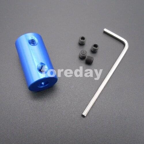 5PCS 7 to 8 mm BLUE Aluminum alloy Coupling Coupler Screw Hole diameter 4mm L: 25mm Out-Dia:14mm BLUE *FD435X5