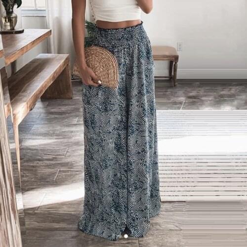 Dot Print High Waist Wide Leg Pants Women Mopping Pants Summer Drape Loose Casual Elegant Lady Straight Thin Trousers Bottom