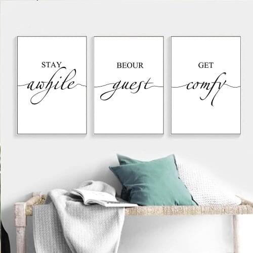 Black And White Inspirational Quotes Canvas Painting Nursery Posters Prints Minimalist Wall Art Pictures For Bedroom Home Decor