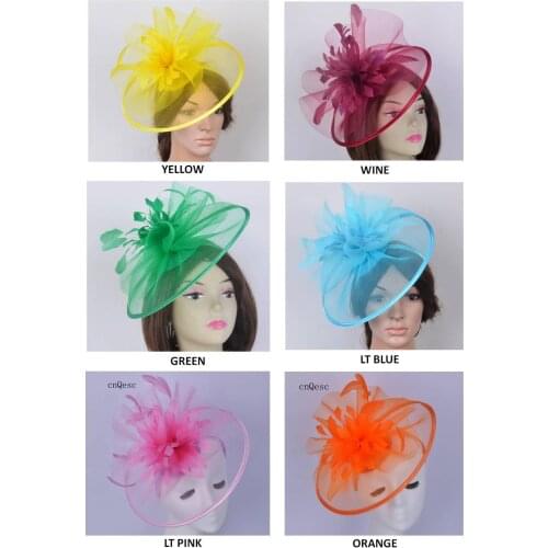 Crin sinamay Fascinator sinamay base Royal wedding hat w/feather flowers for Melbourne cup,Races,Kentucky Derby,church