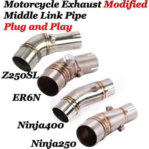 GP Racing Motorcycle Exhaust Muffler Middle Pipe Adapter For Kawasaki NINJA250 300 Z250 NINJIA250SL Z250SL ER6N For Yamaha R25