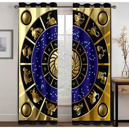 Personalized constellation icon printing adult essential bedroom living room curtain shade cloth custom hook decorative curtain